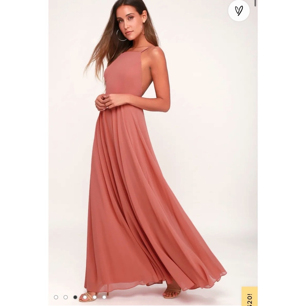 Lulus Mythical Kind of Love Rusty Rose Maxi Dress / Bridesmaid Dress